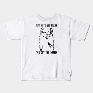 Don't mess with the llama Kids T-Shirt